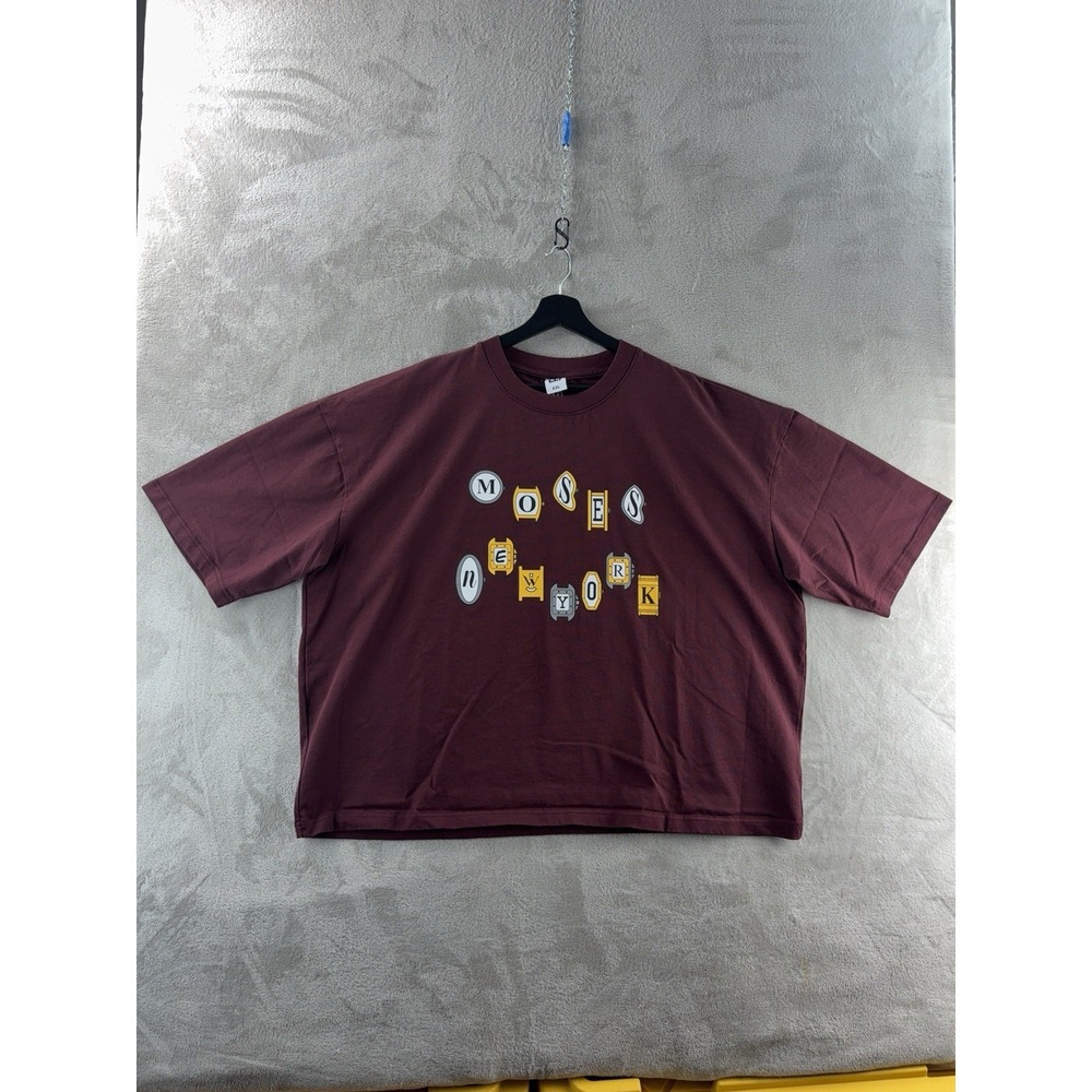 Moses Mazal Graphic T Shirt Mens Size XXL Burgundy New‎ York Jeweler Luxury